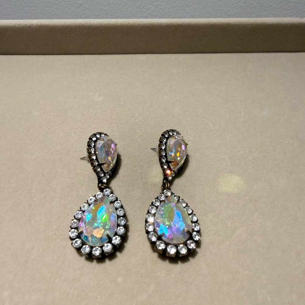 Loren Hope Elegant Opal and Diamond Drop Earrings